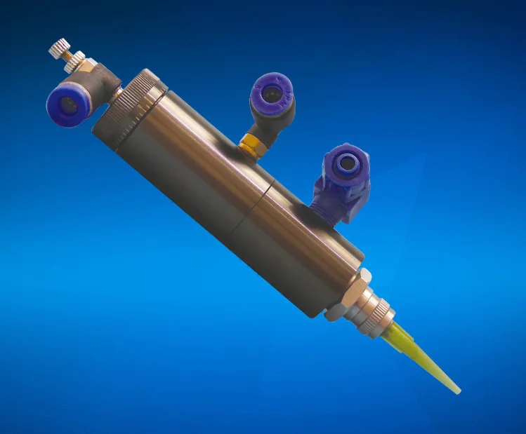 

One-component glue adhensive thimble single acting dispensing valve