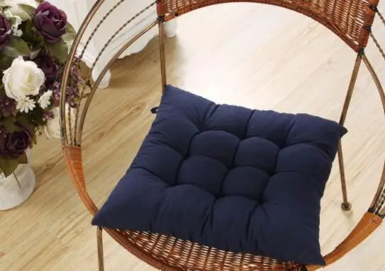 12 цветов 40x40 см подушка для сиденья из хлопка с жемчугом на спинку стула подушки для дивана и ягодиц Удобная подушка для стула домашний декор - Цвет: Navy
