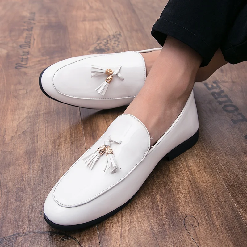 tassel patent leather shoes men luxury brand buisness flats glossy dress male footwear work office designer oxford shoes for men (7)
