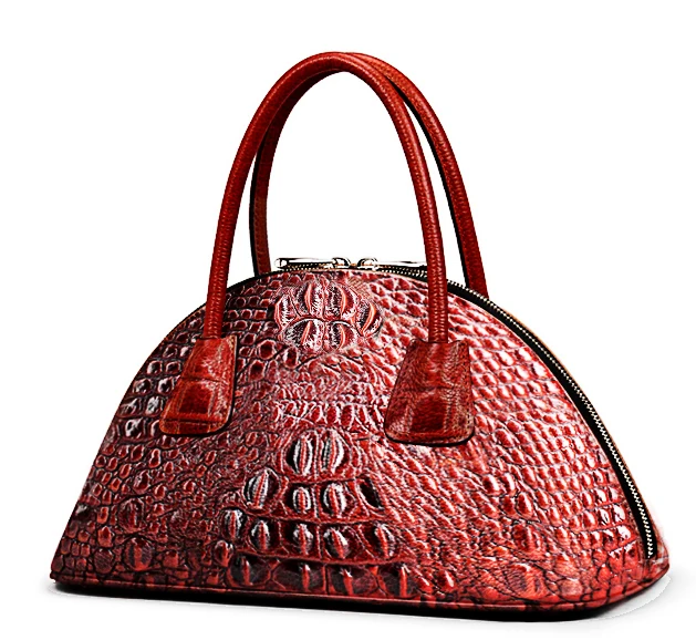 

Accept private label Custom logo wholesale drop shipping Genuine leather women bag Nicely Embossed Crocodile Handbags for Ladies