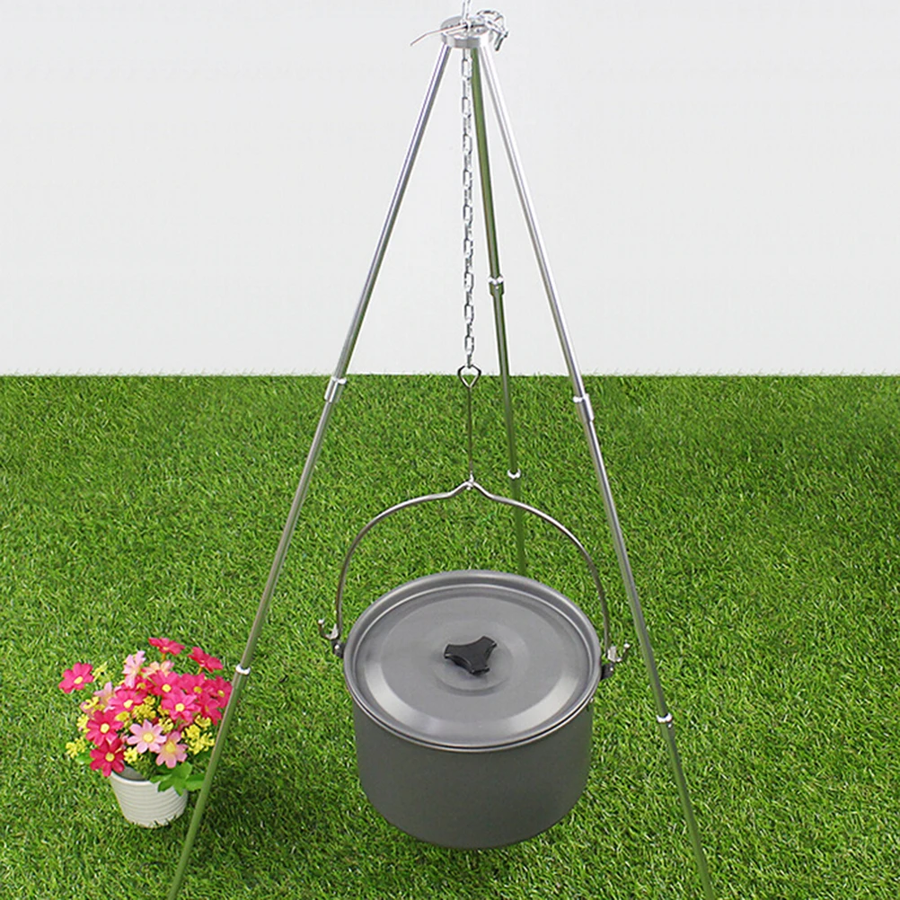 Outdoor Camping Picnic BBQ Cooking Tripod Pot Hanging Grill Stand