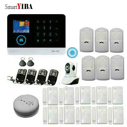 Smart YIBA WiFi GSM GPRS RFID Home Security Alarm System House Surveillance Serveillance Security System Wireless Smoke Sensor