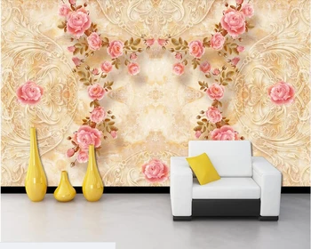 

European style marble relief flower 3d wallpaper papel de parede,living room bedroom sofa TV background wall papers home decor