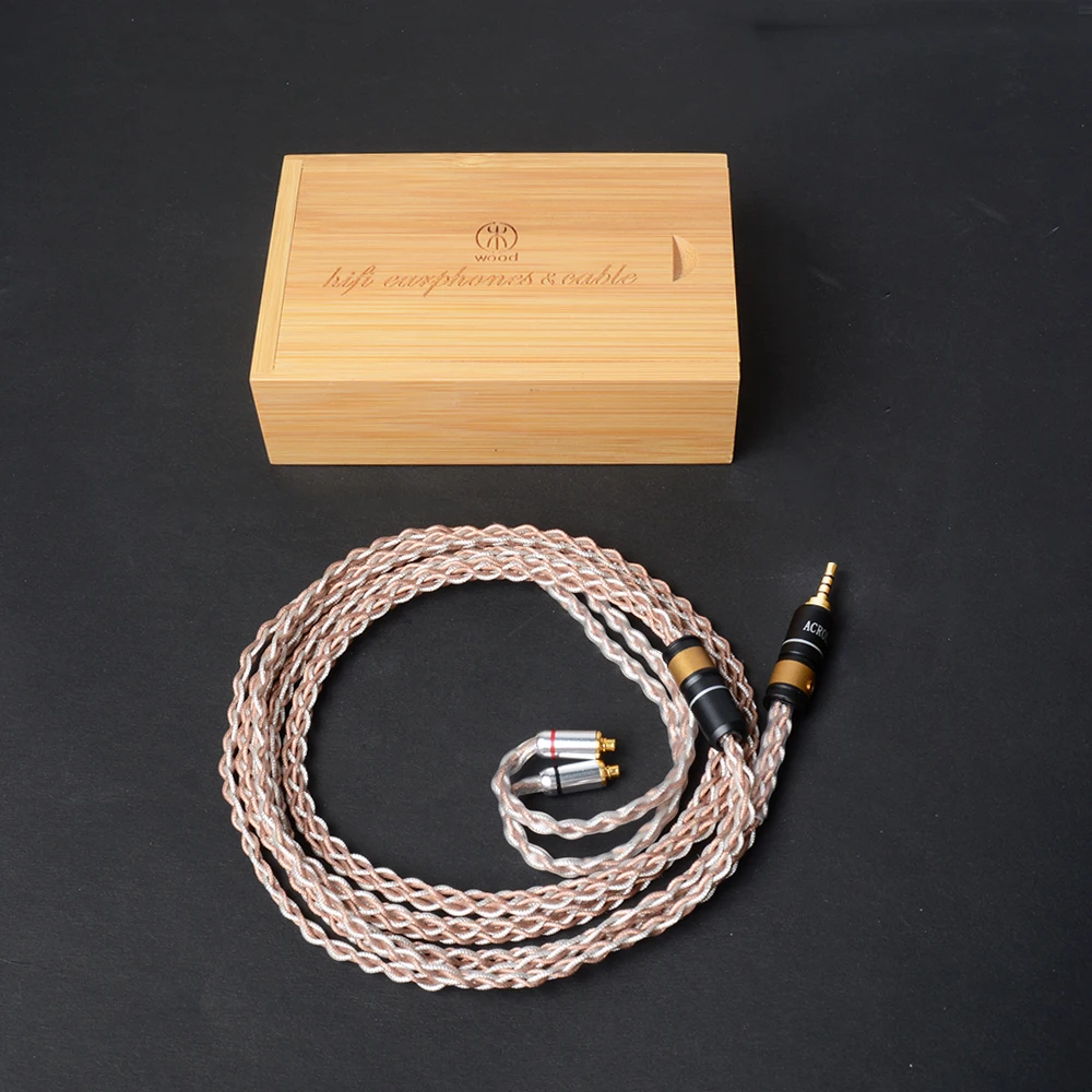 OKCSC 2,5 мм сбалансированный кабель MMCX 8 Core DIY Замена кабеля обновленный провод одиночного серебряного цвета с кристальной платформой для SE525/SE846/UE900/AK380/N5