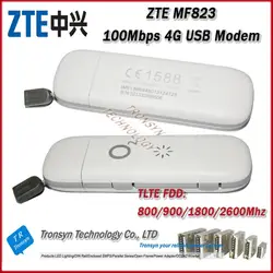 Оптовая продажа оригинальный разблокировать 100 Мбит/с zte 4 г LTE USB Datacard MF823 поддерживает LTE FDD 800/900/1800/2600 МГц