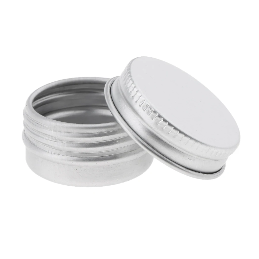 Lots 20pcs 5g Empty Cosmetic Pots Lip Balm Container Jar Small Powder Silver Aluminum Tins with Screw Lid