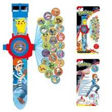 New 24 images Pikachu Projection cartoon Electronic watch Children LED Digital Projection Wristwatches For kids Baby gift toys