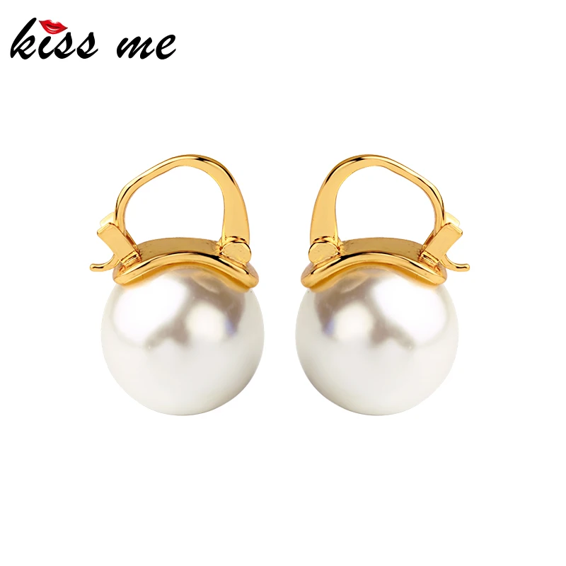 Женские серьги капельки KISS ME из латуни с изысканным стеклянным жемчугом модные