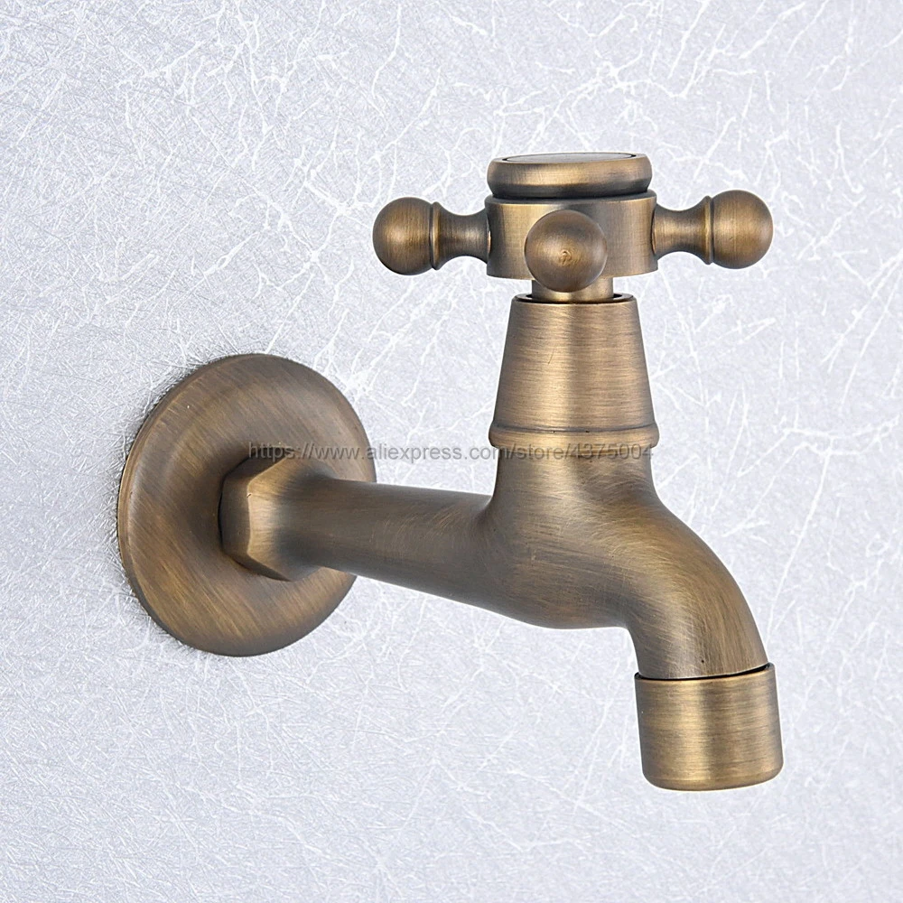 

Antique Bronze Wall-mounted Mop Pool Sink Tap for Kitchen Bathroom Garden Single Handle Cold Water Faucet Nav353