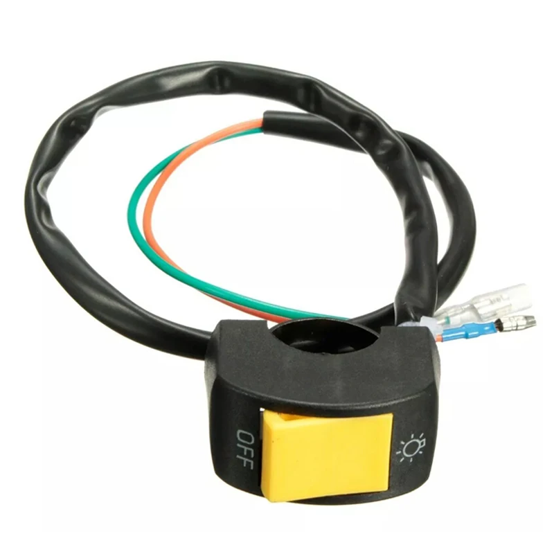 

Motorcycle ATV Bike 7/8" Handlebar Headlight Spot Light ON-OFF Kill Switch yellow