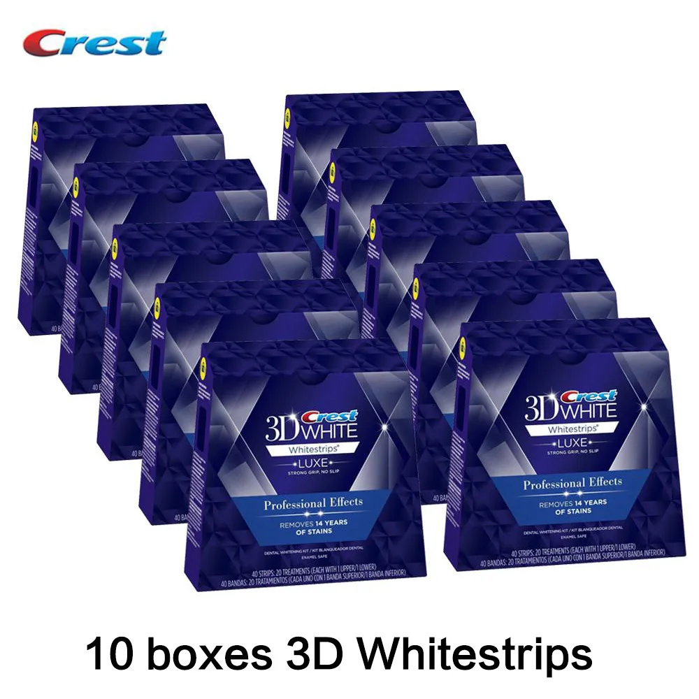 Crest 3D Белый Люкс отбеливания зубов 1 коробки = 20 мешков/40 полосок оригинальные профессиональные эффекты гигиена полости рта - Цвет: 10 boxes-i