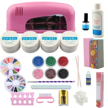 Набор для Гель-лак для ногтей маникюрный набор УФ-гель для ногтей комплект 3 цвета УФ гель 9 Вт УФ светодиодный светильник ногти с uv-фильтром Инструменты Набор гелей для ногтей, для маникюра