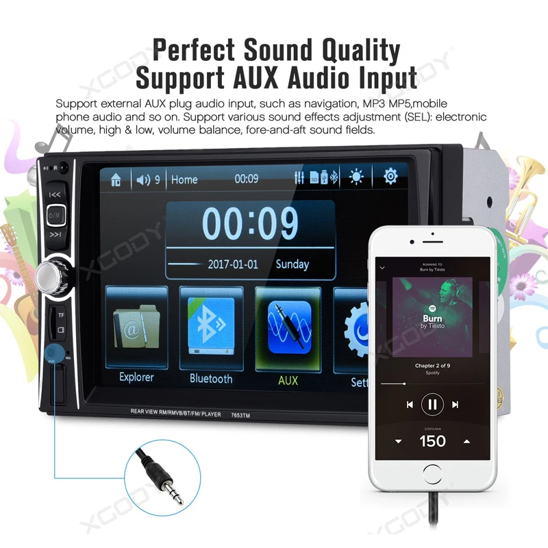 Автомагнитола 2 Din MP5 плеер 6 дюйма Bluetooth громкая связь автомобильное аудио USB FM AUX