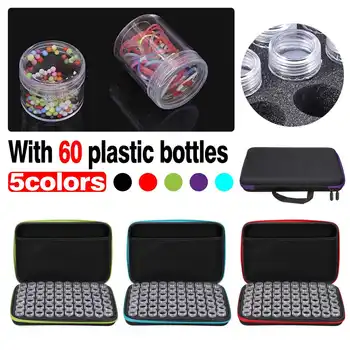 

60 Bottles Diamond Painting Accessories Container Storage Bag Box Carry Case Diamond Embroidery Tools Handbag