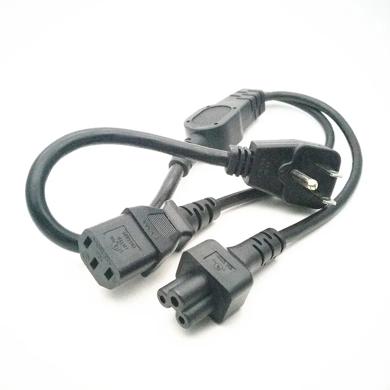 

2 in 1 Flat Nema 5-15P Plug to IEC 320 C13 C5 Y Splitter Power Cord/Cable About 60CM