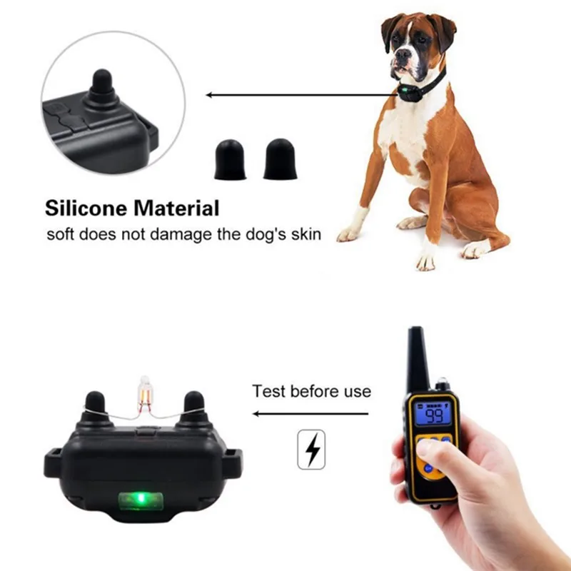 800yd Electric remote Dog Training Collar Waterproof Rechargeable LCD Display for All Size beep Shock Vibration mode 40%off-3