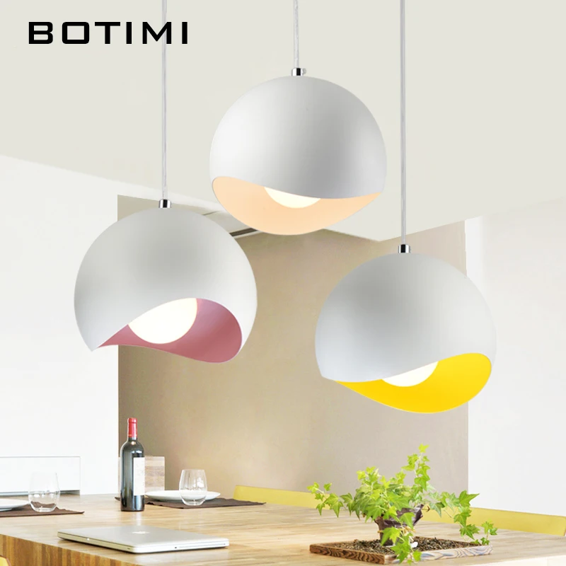  BOTIMI White Pendant Lights For Dining With Colorful Lampshades Hanging Light Indoor Bar Hang Lamp  - 32796373977