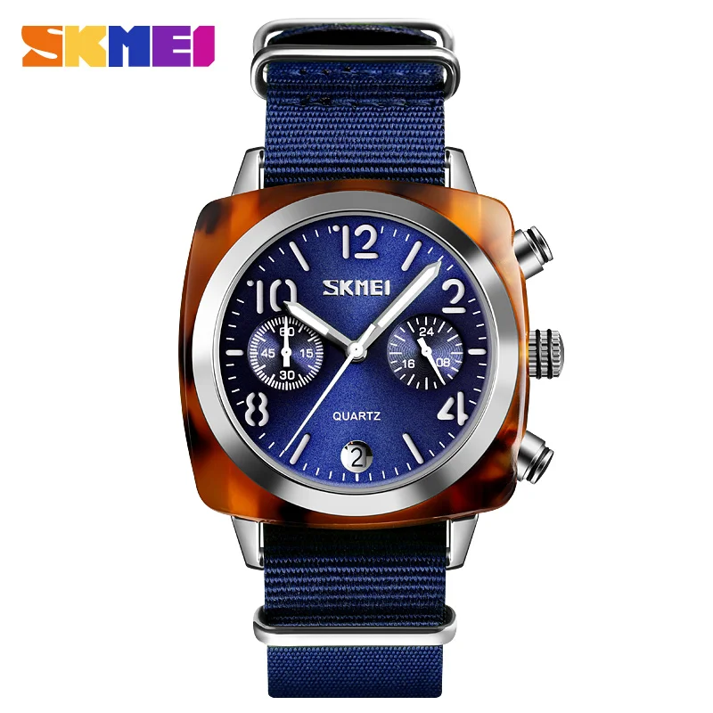 SKMEI женские кварцевые часы минутный таймер Дата женские наручные часы водонепроницаемые светящиеся точечные женские часы 24 часа М часы 9186 - Цвет: Silver Blue