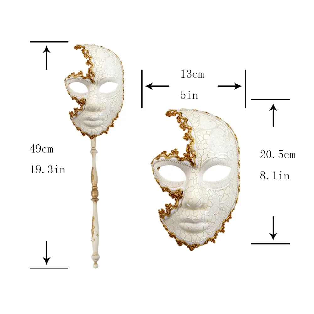 H& D, 2 шт., венецианские маски для косплея, музыкальная Карнавальная Маскарадная маска с палочкой для Марди Гра, бала, вечеринки, выпускного вечера