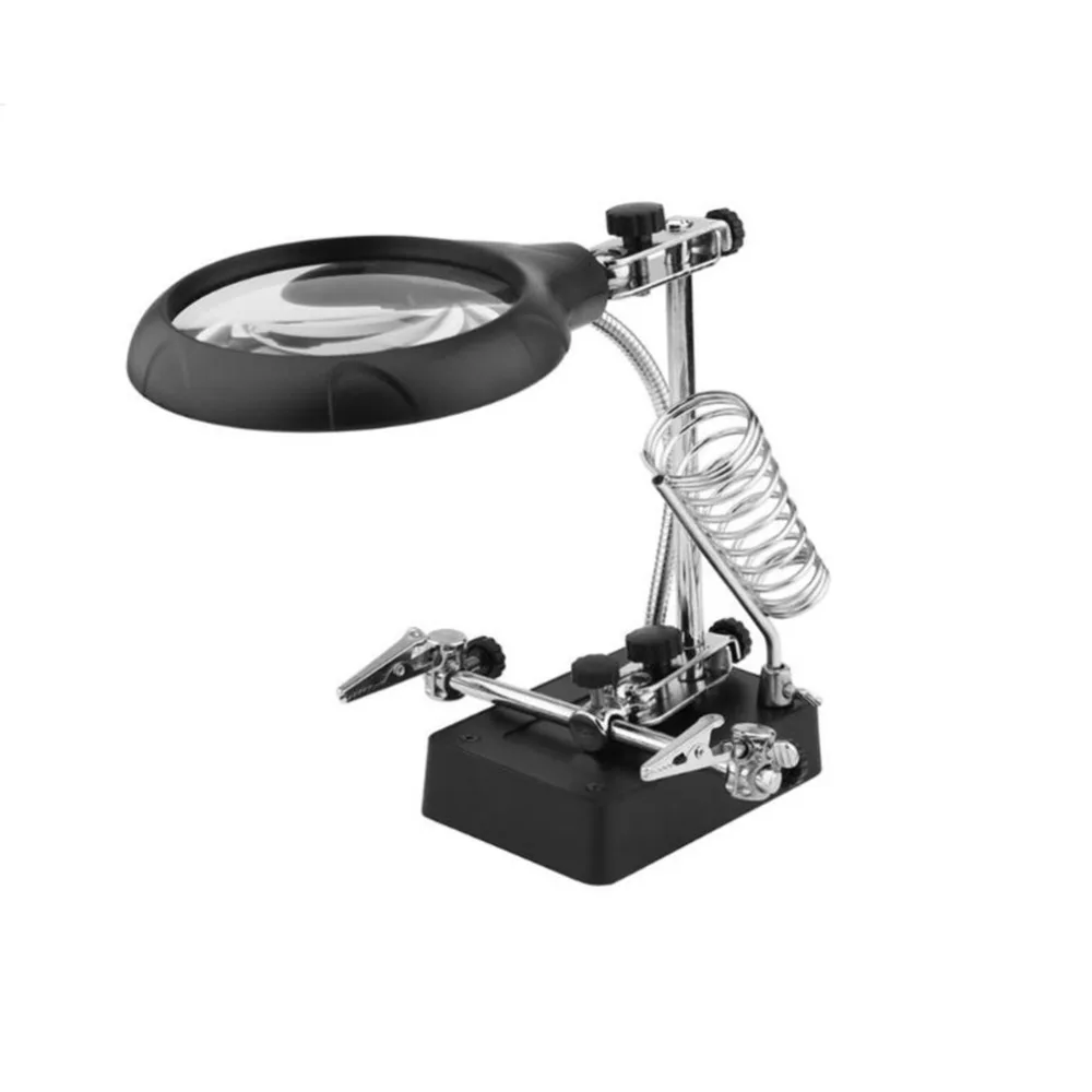 

Welding Magnifying Glass with LED Light 2.5/7.5X Lens Auxiliary Clip Loupe Desktop Magnifier Soldering Stand Holder Repair Tool
