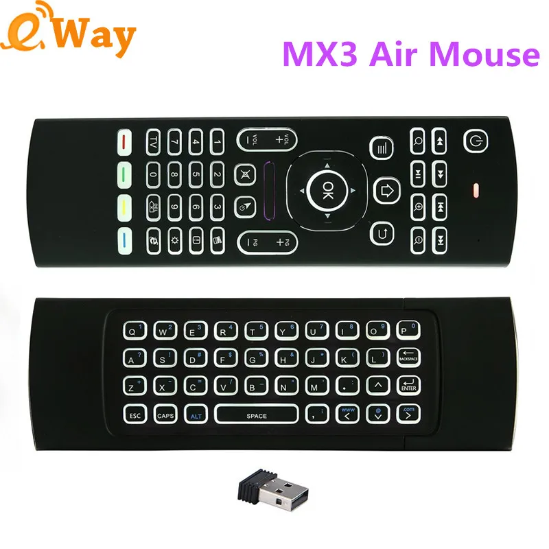2020 Горячая продажа MX3 Air Mouse подсветка 2 4G Беспроводная клавиатура IR control с
