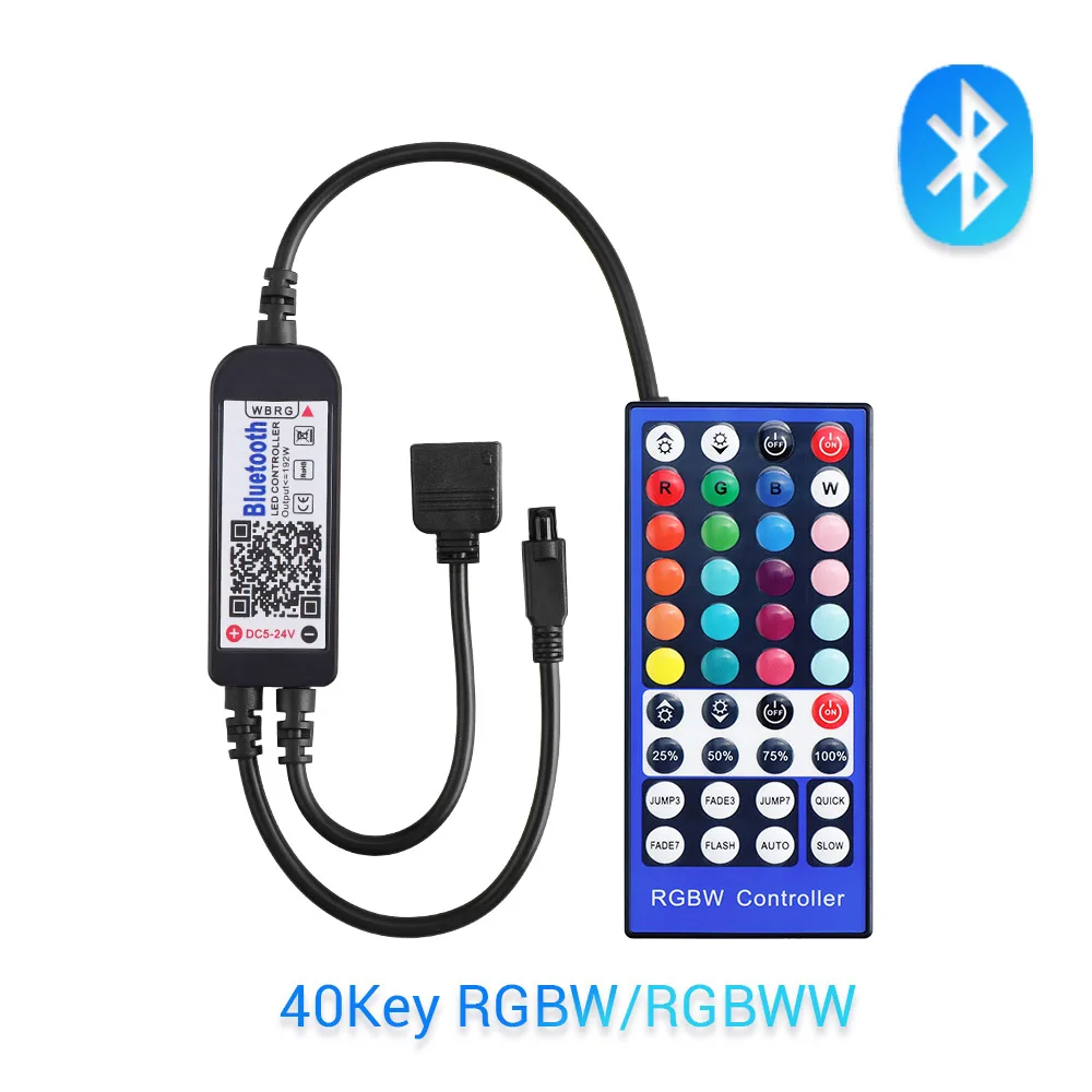 DC5-24V RGB RGBW светодиодный Bluetooth контроллер 24 клавиши 40 клавиш ИК пульт дистанционного управления/приложение управления для RGB/RGBW/RGBWW светодиодный светильник