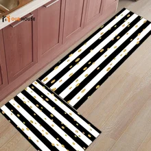 Ourhouse черно-белые полосы золотые точки коврики для входа грязи мусора грязи Траппер загрузки скребок для обуви Нескользящие