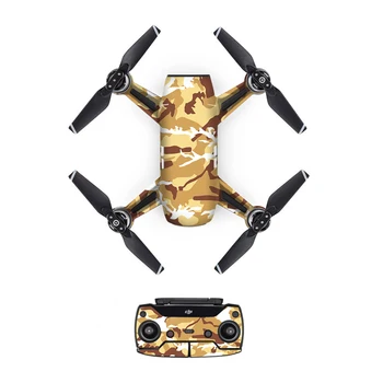 

[DJS0015] New Camouflage PVC Decal Skin Sticker For DJI Spark Drone body + remote Controllers + 3 Battery Protective Cover