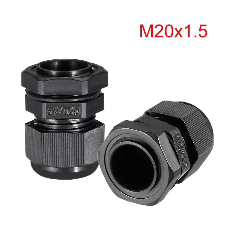 Uxcell 3 шт. M20/PG21 кабельная втулка белый/черный Регулируемый водонепроницаемый