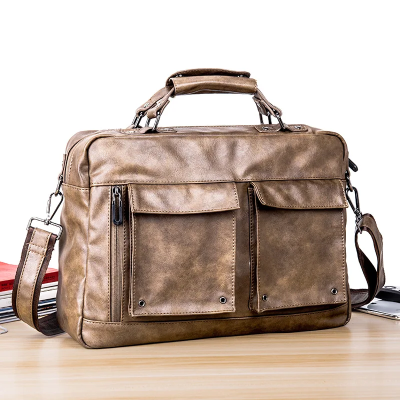 New Men's Recreational Slant Handbag Retro Briefcase Computer Camera Bag