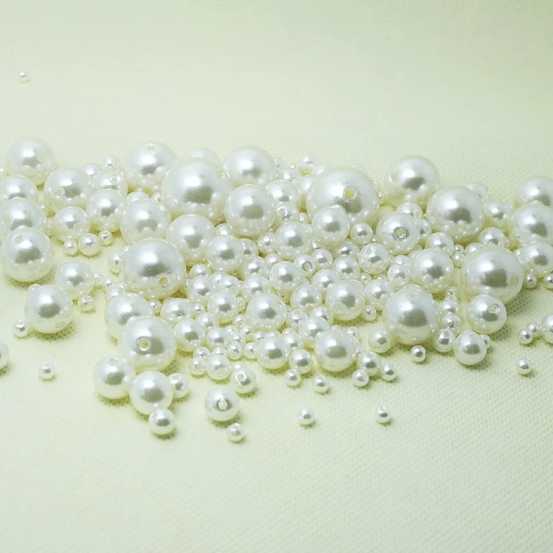 

Size 4 6 8 10 12 14 16 18 20mm White Ivory Color ABS Imitation Pearl Beads For DIY Jewelry Making/Home Decoration Accessories