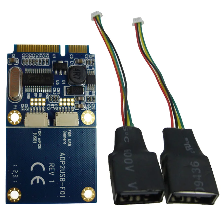 Mini PCIe to 2 USB 2.0 ports card mini PCI e card support USB WiFi