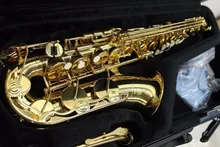 New Copy YAS 275 Saxophone Alto Gold Lacquer Sax font b Instruments b font professional Musicais