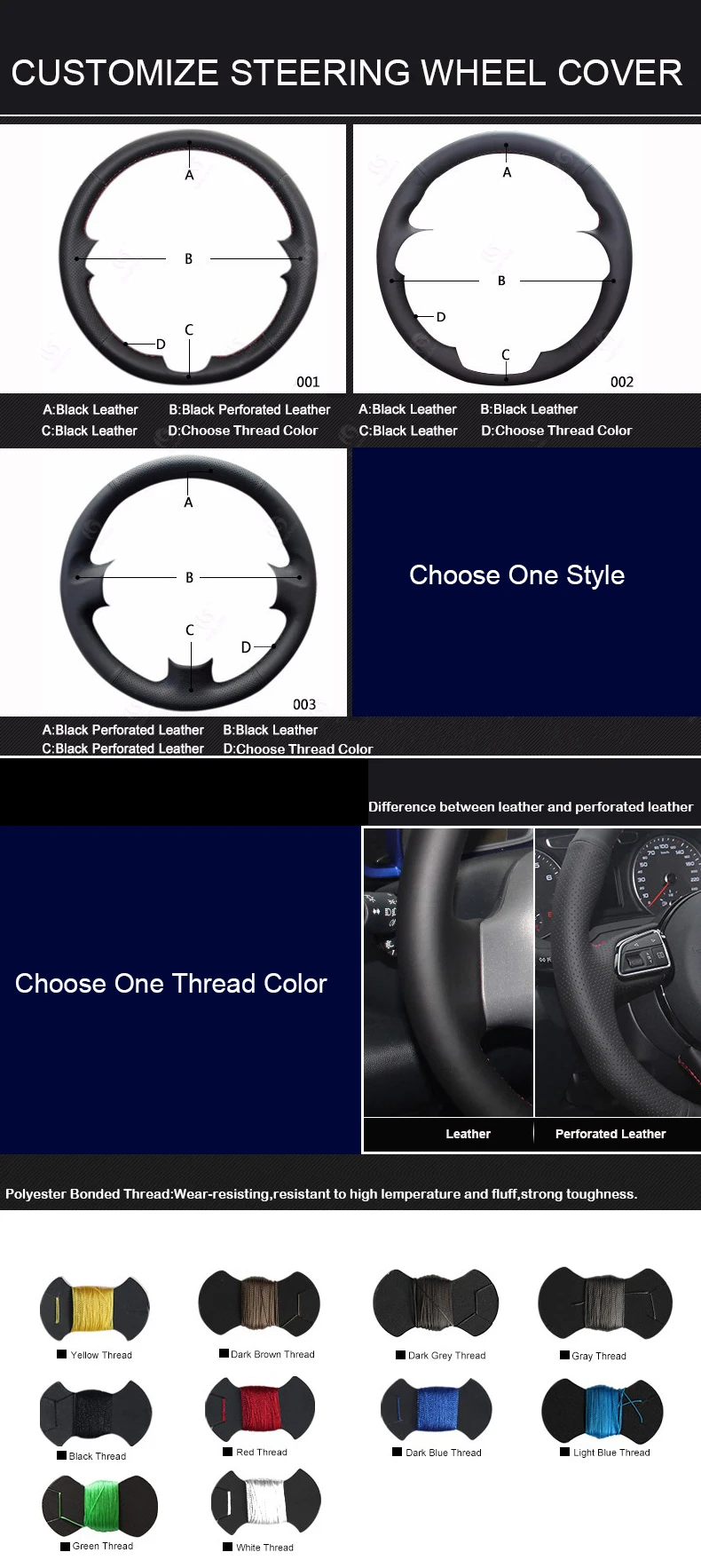 Leather Car Steering Wheel Cover-1