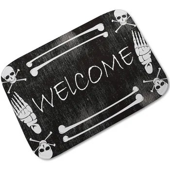 

Vintage Style Welcome Door Mat Breathable Warm Rug Non-slip Absorbent Bath Mat Entrance Door Decoration Floor Mat