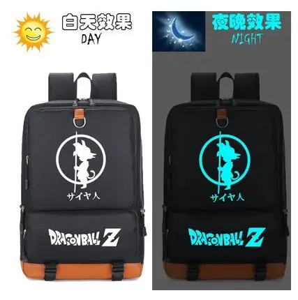 

new Dragon Ball Son Goku Luminous Backpack Printing shoulder bag Teenage large capacity School bags Laptop