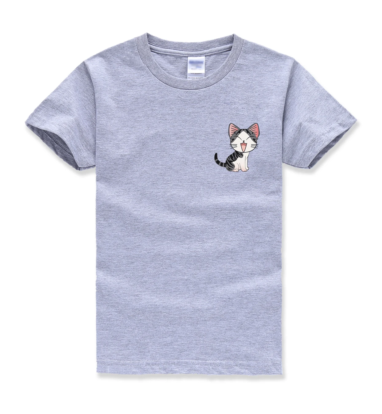 Новые модные летние футболки с коротким рукавом с принтом кота, Детская Хлопковая Повседневная футболка с круглым вырезом, детская одежда, mma