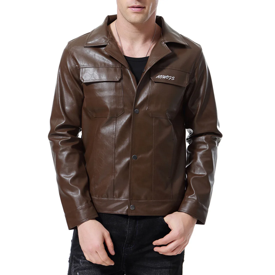 2019 Autumn And Winter New Large Size Men's Casual Jacket Europe And Motorcycle Leather Jacket Men's Jacket D105