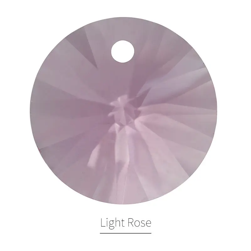 Элегантные Круглые Rivoli K9 стеклянные стразы, прозрачные крошечные алмазные подвески, сделай сам, серьги, ожерелье, ювелирное изделие, одно отверстие - Цвет: Light Rose