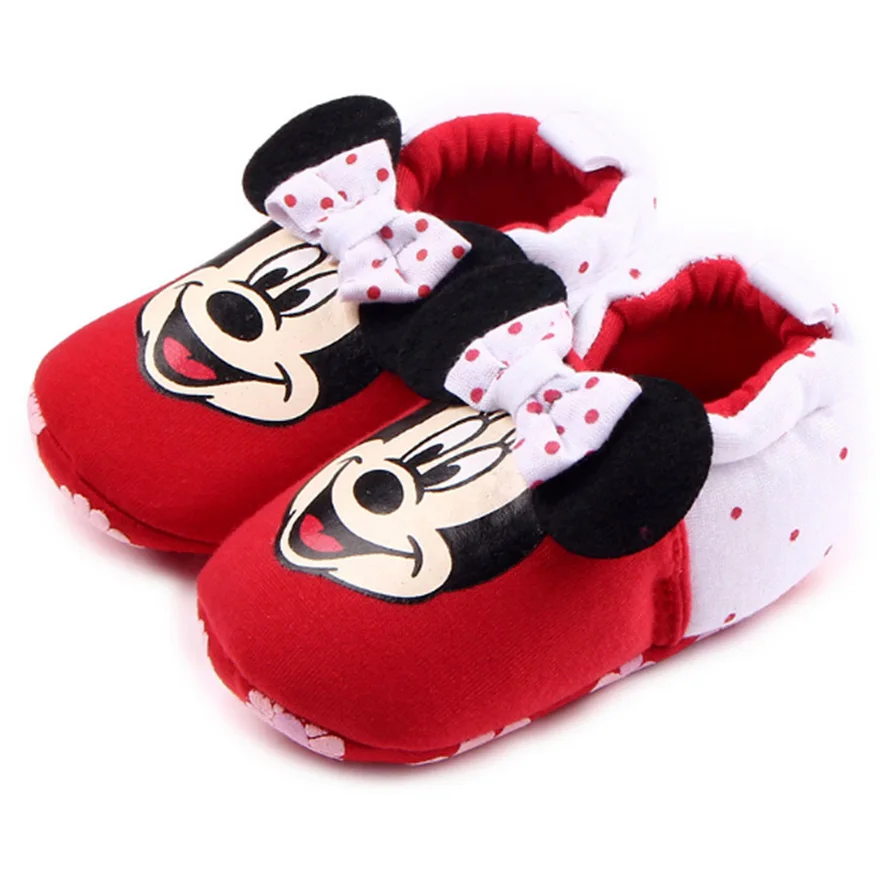 Детские тапочки с рисунком Микки и Минни; семейная обувь для малышей; Chaussure Bebe; обувь для малышей; обувь для первых шагов
