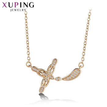 

Xuping New Arrival Fashion Gold Color Plated Cross Pattern Necklace Pendant for Women Mother's Day Jewelry Gift M54-40083