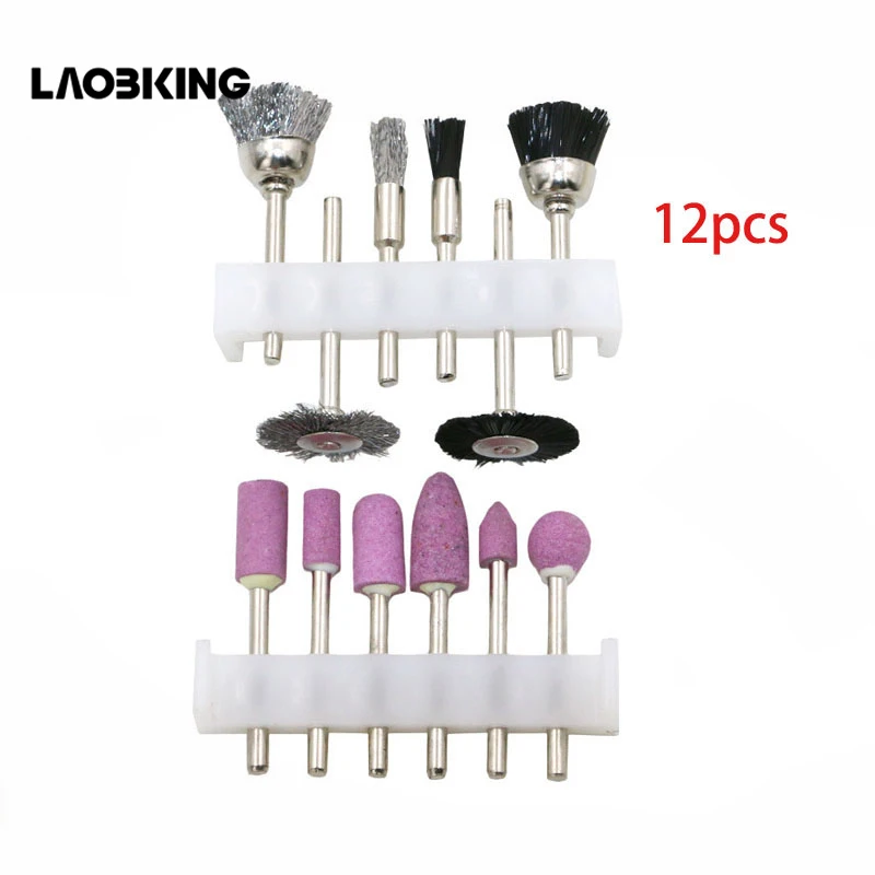 12PCS Abrasive Tools Set Rotary Tool Mill Cutter Sander Paper Wire Brush Polishing Head Grinding Accessories use for Dremel | Инструменты