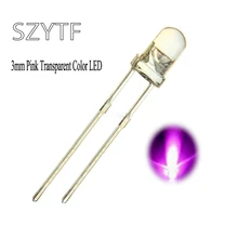 100 шт. светодиодный 3 мм розовый прозрачный круглый светильник высокой яркости светодиодный светильник