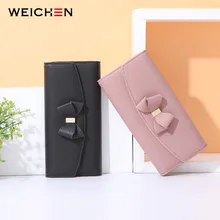 WEICHEN, бант, элемент, Женский кошелек, большая емкость, женский клатч, кошельки, держатель для карт, карман для телефона, Женский кошелек, женский, длинный, Carteiras
