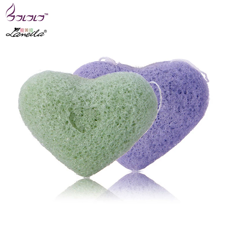 

LAMEILA konjac wash-off heart-shaped ball deep cleansing add thick exfoliating konjac makeup material 2-color cosmetic puff