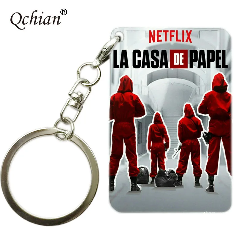 

La Casa De Papel Dali Series Picture Print Keychain Car Motorcycle Key Packed Pendant