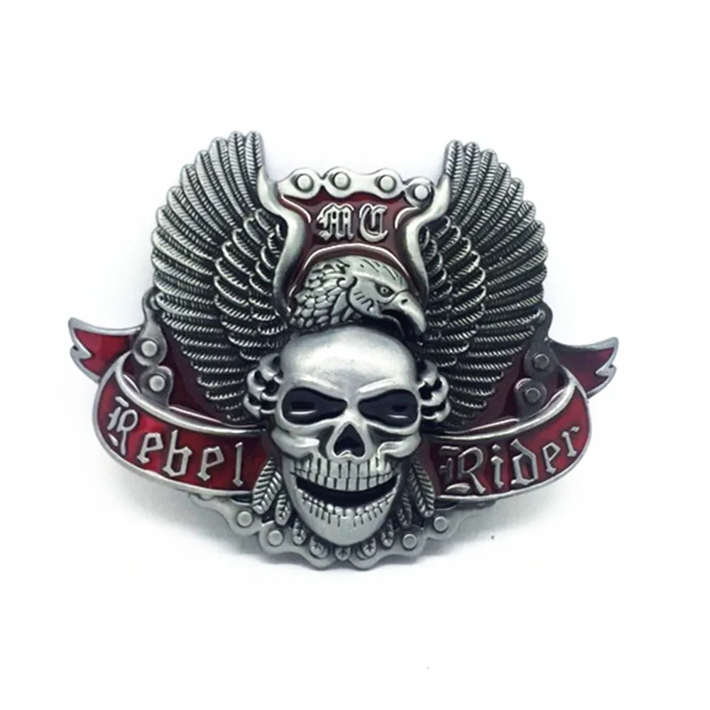 

Fashion Skull Belt Buckle Metal Zinc Alloy Casual Buckle for Men Antique Silver Cowboy Retail Buckle for Men Apparel Accessorie