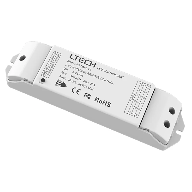 Новый F5-DMX-4A светодиодный беспроводной драйвер DC5-24V 4A * 5 каналов 2 4 ГГц работает с