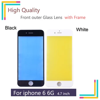 

4.7" For iPhone 6 Front Glass Touch Screen LCD Outer Panel Lens with Frame Repair Part For A1549 A1586 A158 Front outer Glass