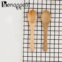 3 шт./лот деревянная кухонная ложка посуда инструмент суп, чай Ложка Столовые приборы DIY маленькая бамбуковая ложка